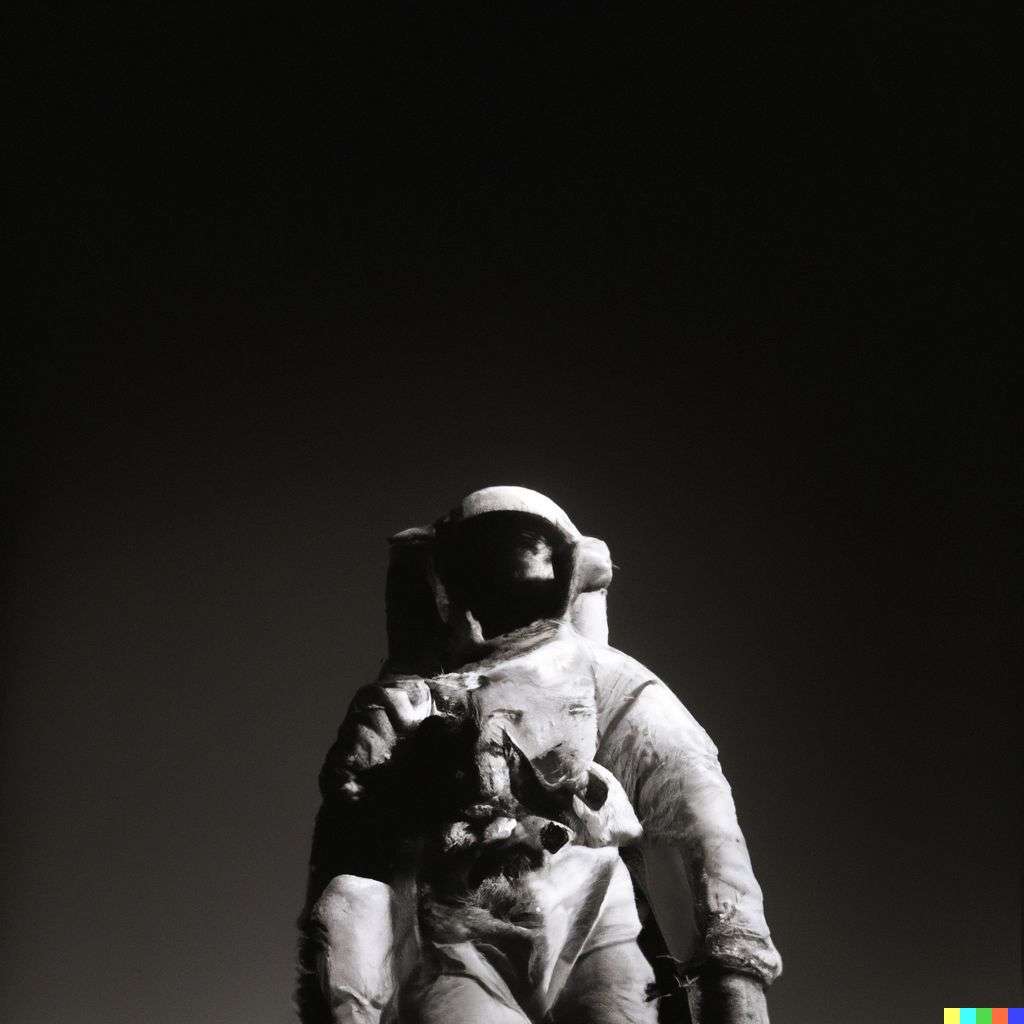 an astronaut, photograph taken by Michael Kenna